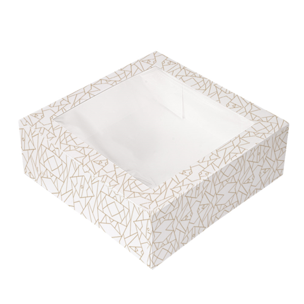 Cajas Pastelería Con Ventana 'Thepack Deco' 250 G/M2 + Opp 28X28X10 Cm Blanco Cartón Ondulado Nano-Micro (50 Unid.)