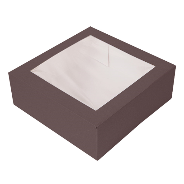 Cajas Pastelería Con Ventana 'Thepack' 250 G/M2 + Opp 30X30X8 Cm Chocolate Cartón Ondulado Nano-Micro (100 Unid.)