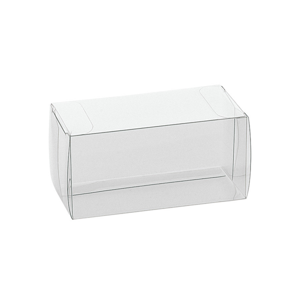 ESTUCHES MACARONS 8x5x5 CM TRANSPARENTE PVC (200 UNID.)