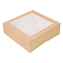 CAJAS PASTELERÍA CON VENTANA 'THEPACK' 240 G/M2 + OPP 32x32x10 CM NATURAL CARTÓN ONDULADO NANO-MICRO (100 UNID.)