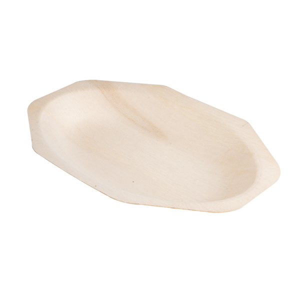 [227.15] BANDEJAS OCTOGONALES 'WOOD' 20x13x2,5 CM NATURAL MADERA (50 UNID.)