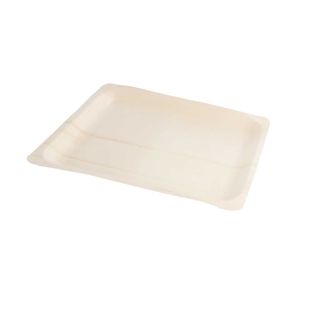 BANDEJAS RECTANGULARES 'WOOD' 26,5x21,5x2 CM NATURAL MADERA (50 UNID.)