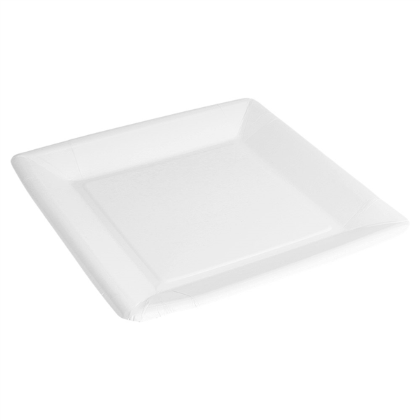 PLATOS CUADRADOS 220 G/M2 18x18 CM BLANCO CARTÓN (400 UNID.)