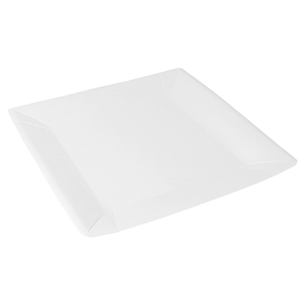 [252.08] Platos Cuadrados 245 G/M2 23X23 Cm Blanco Cartón (400 Unid.)
