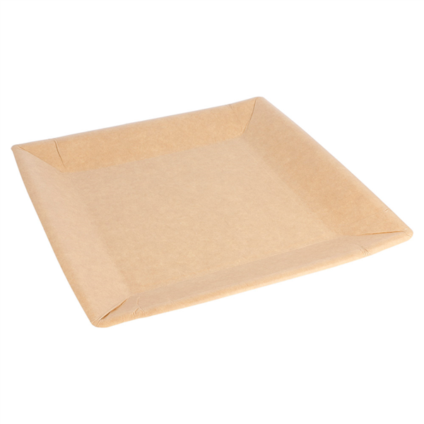 [252.12] PLATOS CUADRADOS LACADOS 255 G/M2 23x23 CM NATURAL CARTÓN (400 UNID.)