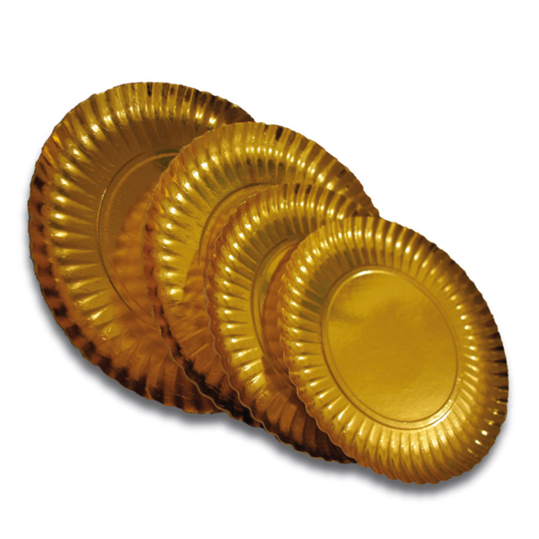 [168.81] Bandejas 800 + 17 Pe G/M2 Ø 30 Cm Oro Cartón (100 Unid.)