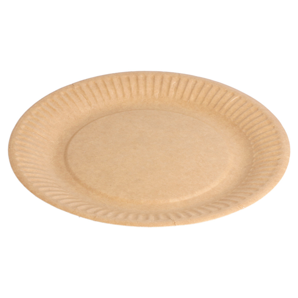 PLATOS REDONDOS RELIEVE BIO-LACADOS 260 G/M2 Ø 18 CM NATURAL CARTÓN (400 UNID.)