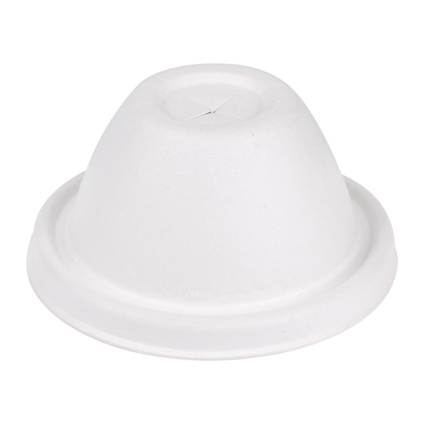 Tapas Cúpula Para Vasos De Ø9 Cm 'Bionic' 9X4,5 Cm Blanco Bagazo (1000 Unid.)
