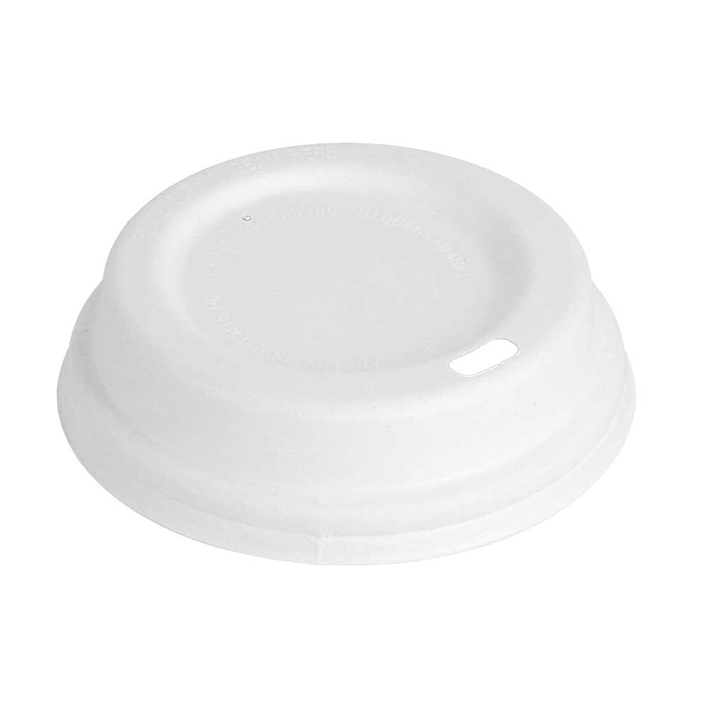 Tapas Para Vasos Café 240 Ml 'Bionic' Ø 8 Cm Blanco Bagazo (1000 Unid.)