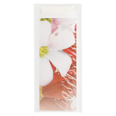 BOLSAS CUBIERTOS + SERVILLETA "FLORES" 'JUST IN TIME' , 90 + 10PE G/M2 8,5x19,5 CM BLANCO AIRLAID (250 UNID.)