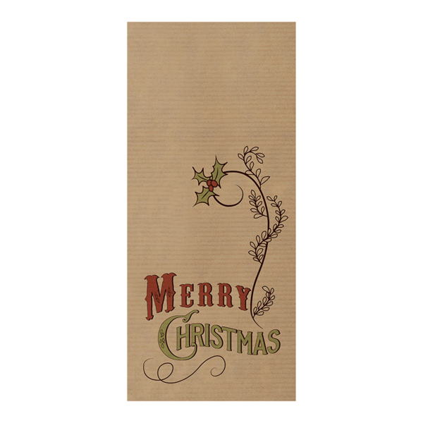 Servilletas Burdeos Enf. 'D.Point' 40X32 Cm - Merry Christmas 'Just In Time Closed' 40 + 10Pe G/M2 11X25 Cm Kraft Verjurado (300 Unid.)