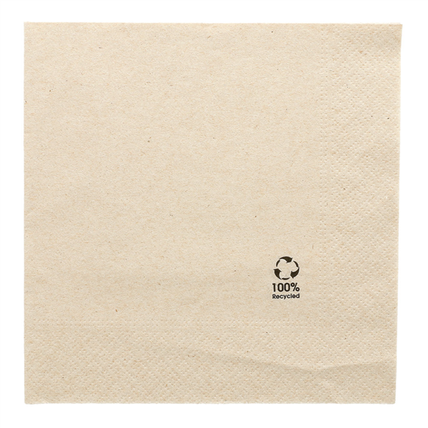 SERVILLETAS ECOLABEL 2 CAPAS 18 G/M2 33x33 CM NATURAL TISSUE RECICLADO (2400 UNID.)