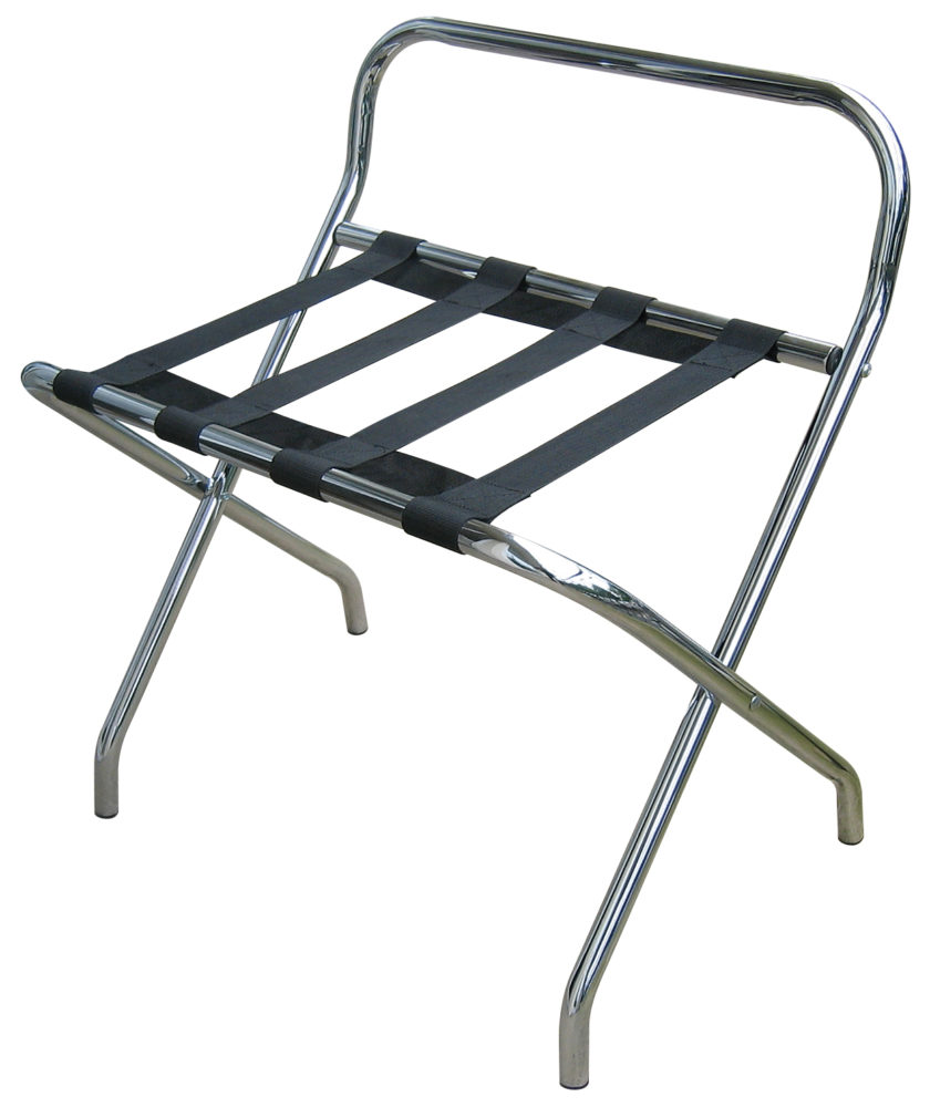 SOPORTE DE MALETAS SOPORTE DE MALETAS CON RESPALDO CROMADO RACK