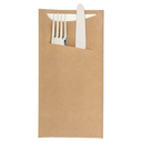 Bolsas Cubiertos + Servilleta 'Just In Time' 80 + 10 Pe G/M2 11,2X22,5 Cm Natural Kraft Verjurado (400 Unid.)