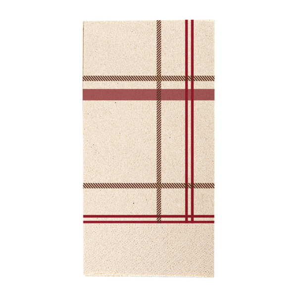 SERVILLETAS ECOLABEL 2 CAPAS P. 1/8 'TARTAN' 18 G/M2 40x40 CM NATURAL TISSUE RECICLADO (1800 UNID.)
