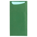 BOLSAS CUBIERTOS + SERVILLETA 'JUST IN TIME' 80 + 10 PE G/M2 11,2x22,5 CM VERDE KRAFT VERJURADO (400 UNID.)