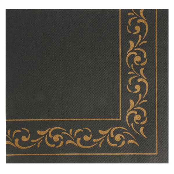 [120.48] SERVILLETAS ECOLABEL 'DOUBLE POINT - TROYA' 18 G/M2 40x40 CM NEGRO TISSUE (1200 UNID.)