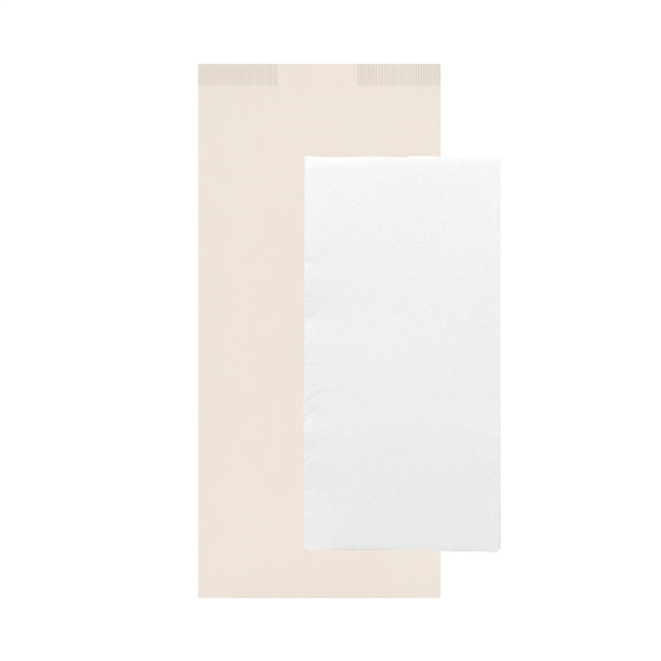 SERVILLETAS BLANCAS ENF. 'D.POINT' 32x40 CM 'JUST IN TIME CLOSED' 40 + 10PE G/M2 11x25 CM BLANCO CELULOSA (300 UNID.)