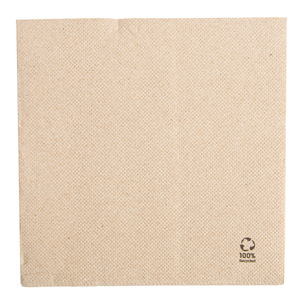 SERVILLETAS ECOLABEL 'DOUBLE POINT' 19 G/M2 30x30 CM NATURAL TISSUE RECICLADO (1800 UNID.)