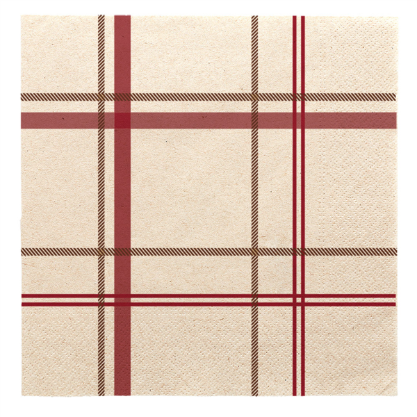[255.42] SERVILLETAS ECOLABEL 2 CAPAS P. 1/4 'TARTAN' 18 G/M2 40x40 CM NATURAL TISSUE RECICLADO (1600 UNID.)