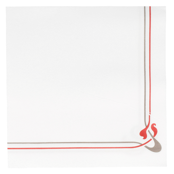 SERVILLETAS ECOLABEL BURDEOS & GRIS 'DOUBLE POINT - MAXIM' 18 G/M2 40x40 CM BLANCO TISSUE (1200 UNID.)