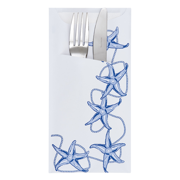 Bolsas Cubiertos + Servilleta 'Just In Time - Antibes' 90 + 10Pe G/M2 11,2X22,5 Cm Blanco Celulosa (400 Unid.)