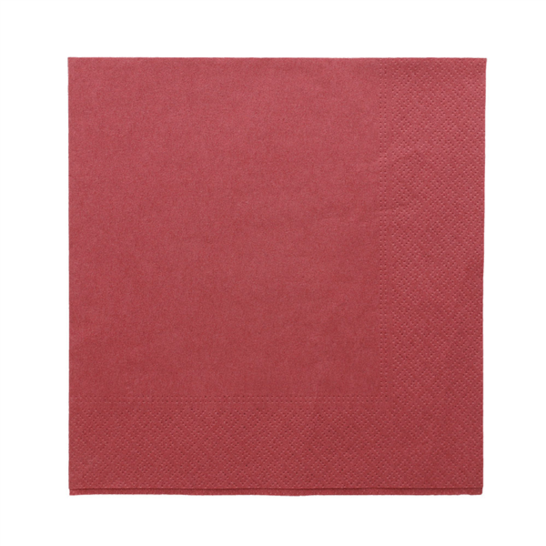 SERVILLETAS ECOLABEL 2 CAPAS 18 G/M2 39x39 CM BURDEOS TISSUE (1600 UNID.)