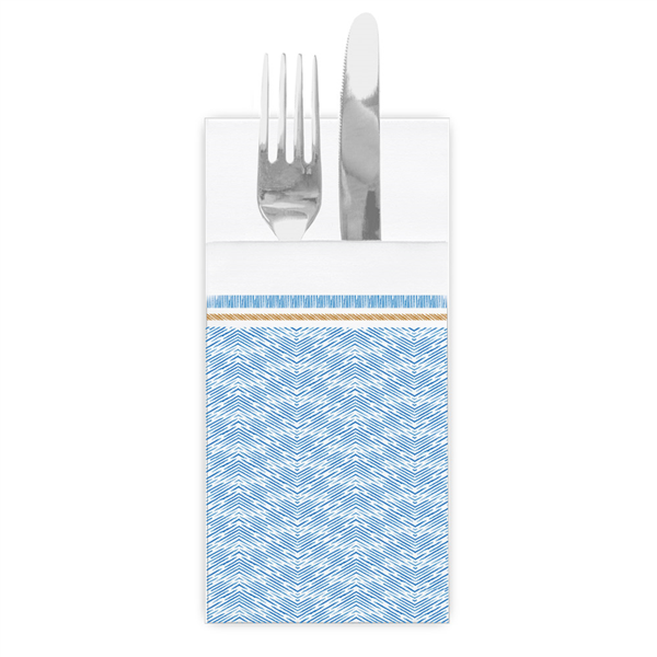 [251.32] Servilletas Canguro 'Like Linen - Azur' 70 G/M2 40X40 Cm Blanco/Azul Spunlace (700 Unid.)