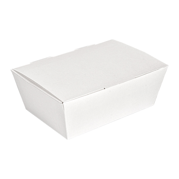 [264.08] Cajas "Lunch Box" Tapa 'Thepack' 500 Ml 220 G/M2 + 19M 14X9,7X5 Cm Blanco Cartón Ondulado Nano-Micro + Aluminio (480 Unid.)