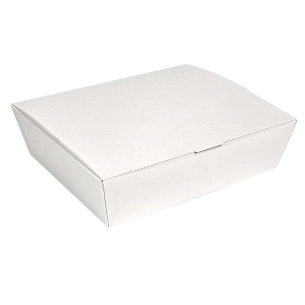[264.06] Cajas "Lunch Box" Tapa 'Thepack' 1500 Ml 220 G/M2 + 19M 21X18X5,5 Cm Blanco Cartón Ondulado Nano-Micro + Aluminio (360 Unid.)