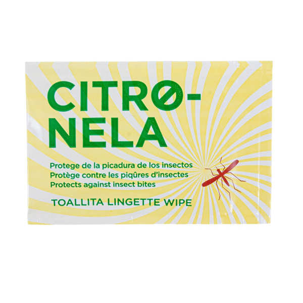 [264.21] TOALLITAS CITRONELA 50 G/M2 6,8x10 CM BLANCO CELULOSA (300 UNID.)
