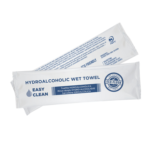 [250.64] TOALLITAS HIDROALCOHÓLICAS "ROLL-IT" 'EASY CLEAN' 50 G/M2 14,5x4 CM BLANCO CELULOSA (600 UNID.)