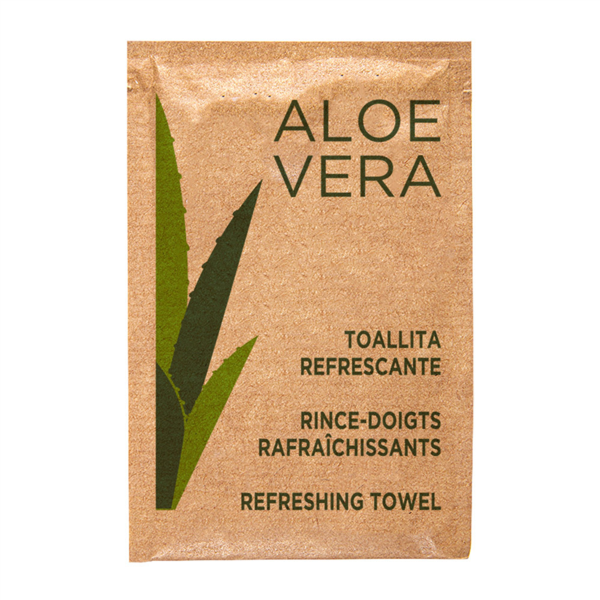 TOALLITAS REFRESCANTES "ALOE VERA" KRAFT 6x8 CM BLANCO CELULOSA (2000 UNID.)