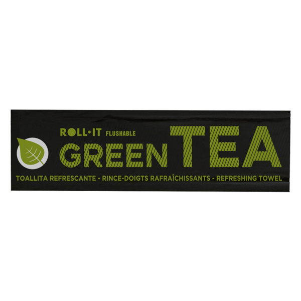 TOALLITAS FLUSHABLE TÉ VERDE 'ROLL-IT' 50 G/M2 14,5x4 CM BLANCO CELULOSA (1280 UNID.)