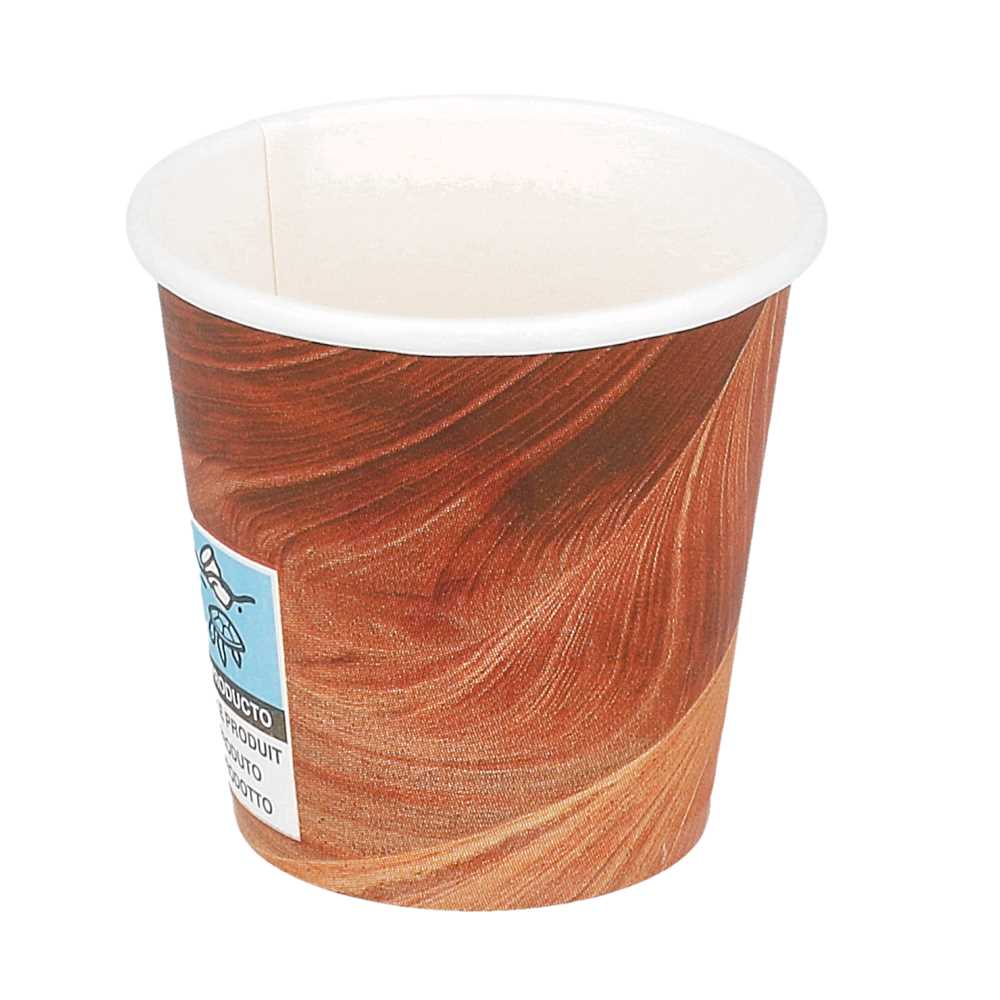 [255.07] Vasos Bebidas Calientes 1 Pared Espresso 'Arizona' 70 Ml 230 + 18 Pe G/M2 Ø5/3,5X4,9 Cm Marrón Cartoncillo (1000 Unid.)