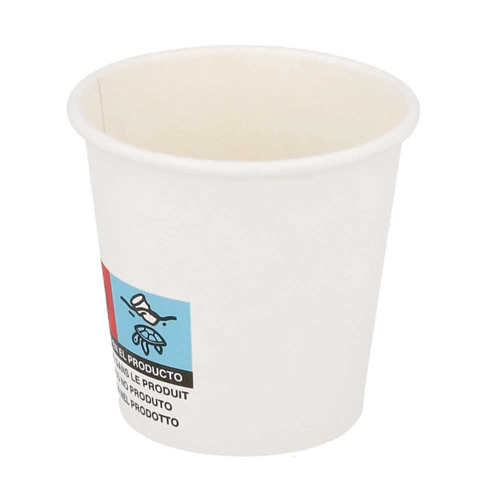 [254.60] VASOS BEBIDAS CALIENTES 1 PARED 'ESPRESSO' 70 ML 230 + 18 PE G/M2 Ø5/3,5x4,9 CM BLANCO CARTONCILLO (1000 UNID.)