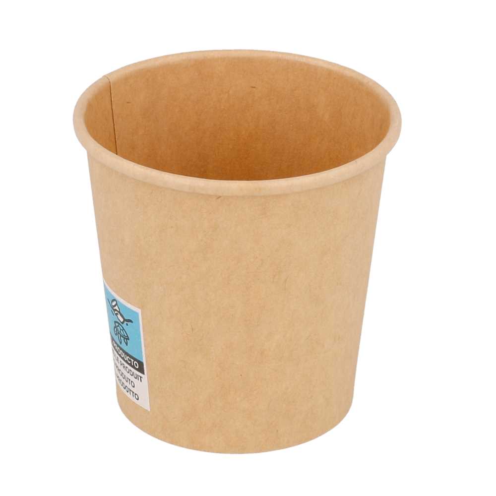 [232.98] VASOS BEBIDAS CALIENTES 1 PARED 120 ML 230 + 18 PE G/M2 Ø6,2/4,5x6 CM MARRÓN CARTONCILLO (1000 UNID.)