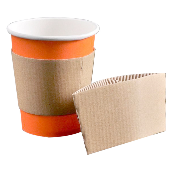 [226.59] FUNDAS AISLANTES PARA VASOS 240 ML - 8 oz 190 + 90 G/M2 11,2/9,5x5 CM NATURAL CARTÓN (1000 UNID.)