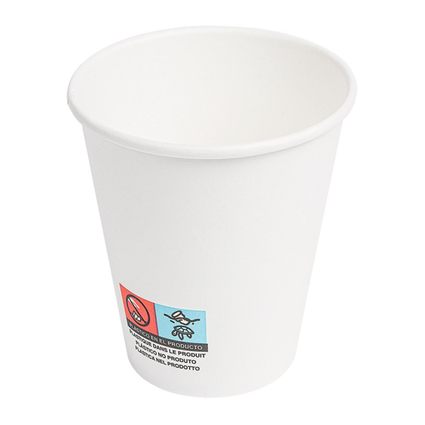 [263.19] Vasos Vending Bebidas Calientes 1 Pared 150 Ml 210 + 18 Pe G/M2 Ø7,1/4,6X7,9 Cm Blanco Cartoncillo (1000 Unid.)
