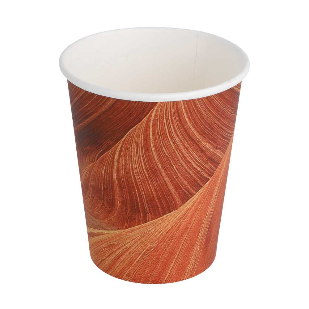 [255.04] VASOS BEBIDAS CALIENTES 1 PARED 'ARIZONA' 240 ML 280 + 18 PE G/M2 Ø8/5,6x9,2 CM MARRÓN CARTONCILLO (1000 UNID.)