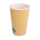 VASOS BEBIDAS CALIENTES DOBLE PARED, ONDULADO 480 ML 300 + 250 + 18 PE G/M2 Ø9/6x13,2 CM MARRÓN CARTONCILLO (500 UNID.)