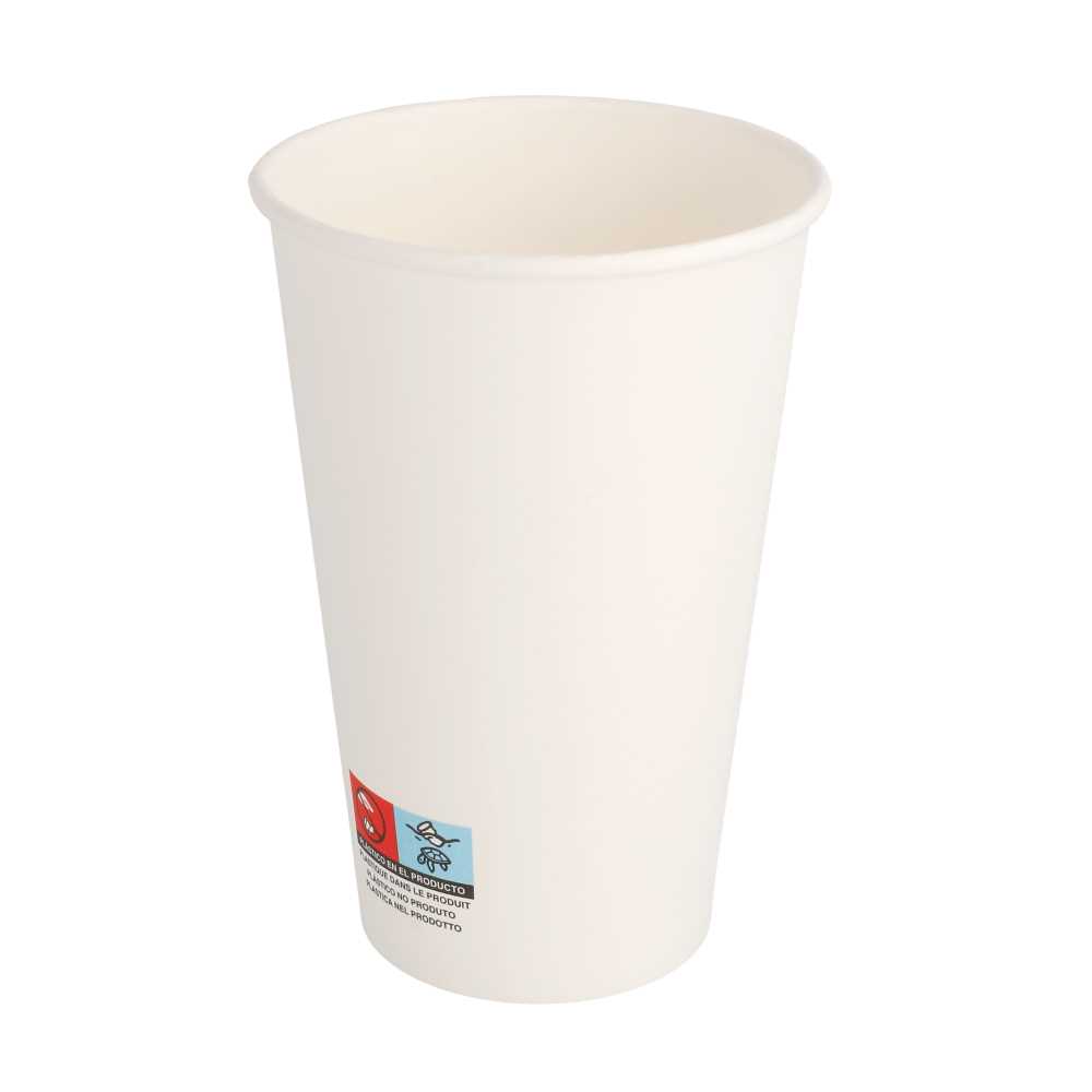 [228.98] VASOS BEBIDAS CALIENTES 1 PARED 480 ML 300 + 18 PE G/M2 Ø9/6x13,2 CM BLANCO CARTONCILLO (1000 UNID.)