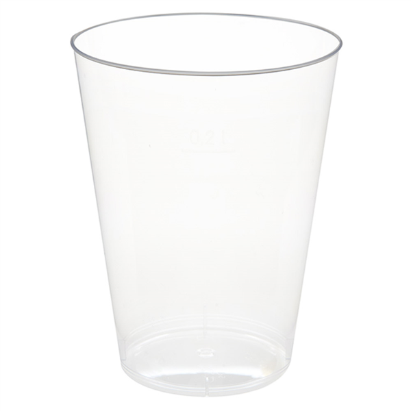 [154.51] Vasos Inyectados 200 Ml Ø 7,5/5,1X9,7 Cm Transparente Cristal Ps (1000 Unid.)