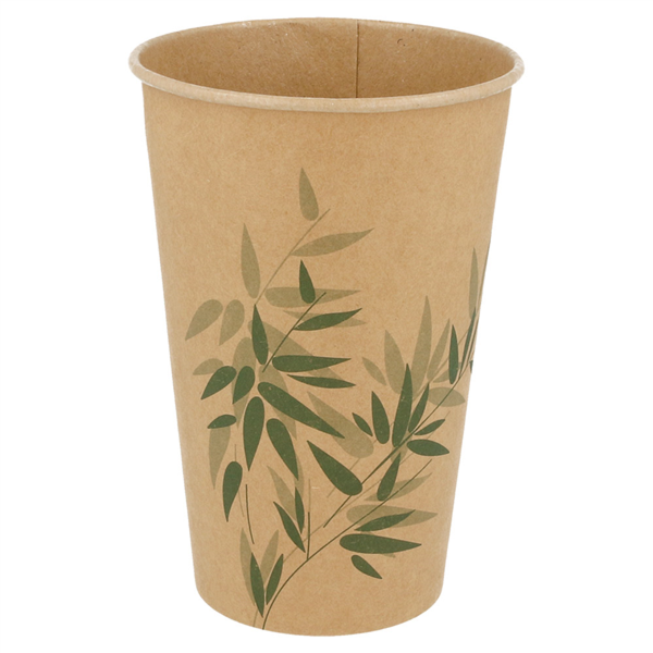 VASOS 'FEEL GREEN' 550 ML 280 + 18 PE G/M2 Ø9x15,2 CM MARRÓN CARTONCILLO (900 UNID.)