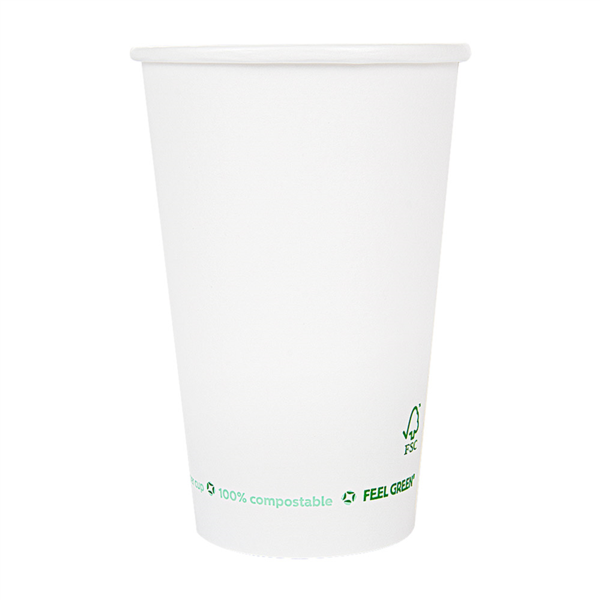[261.44] Vasos Bebidas Frias Y Calientes 1 Pared 660 Ml 300 G/M2 Ø9/6X17 Cm Blanco Cartoncillo (1000 Unid.)