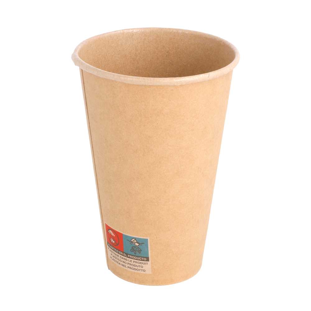 [252.32] VASOS 12 OZ - 360 ML 250 + 25PE G/M2 Ø8/5x12 CM MARRÓN CARTONCILLO (2000 UNID.)