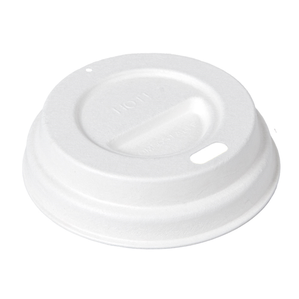 [265.12] TAPAS PARA VASOS CAFÉ 120 ML 'BIONIC' Ø 6,2 CM BLANCO BAGAZO (2000 UNID.)