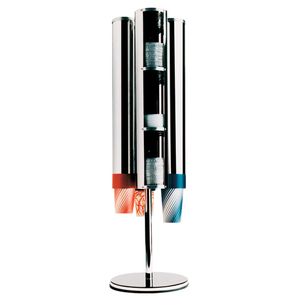 [154.71] SOPORTE ROTATIVO PARA 4 TUBOS (NO INCLUIDOS) 28x106,68x28 CM CROMADO INOX (1 UNID.)