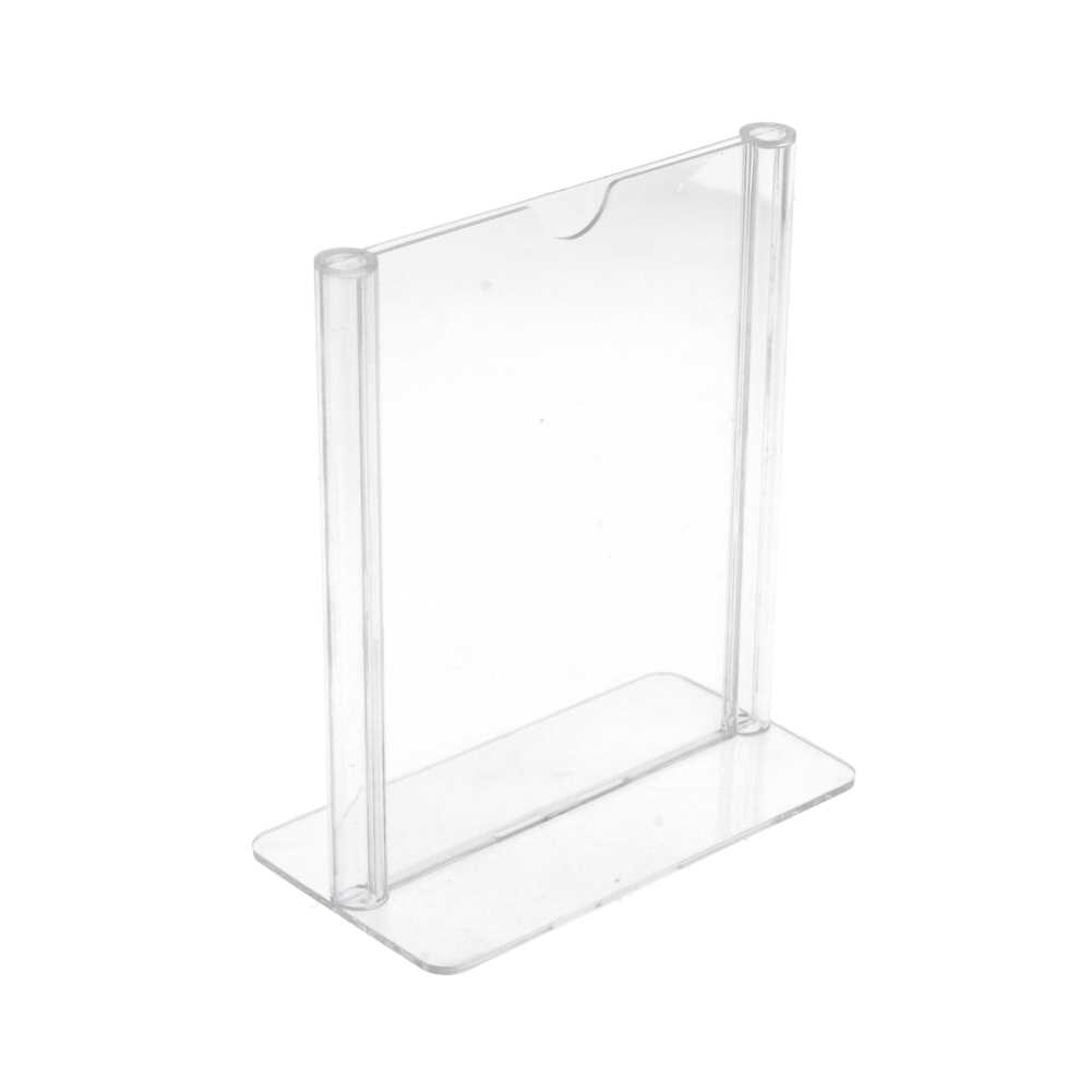PORTA MENÚS SOBREMESA DIN-A7 7,4x10,5 CM TRANSPARENTE PS (1 UNID.)
