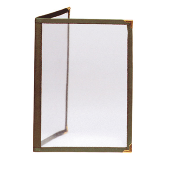 [168.18] MENÚ "AMERICANO" DIN-A4 2 CUERPOS VERDE PVC (1 UNID.)